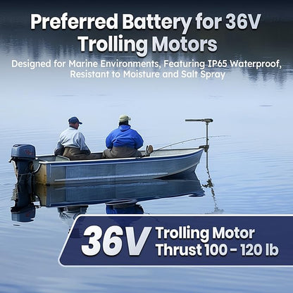 36V 50Ah Lithium Battery, Timeusb 36V LiFePO4 Battery with Low-Temp Cutoff Protection, Group31, Automotive Grade A Cells, Up to a 10-year Lifetime, Ideal for Trolling Motors and Solar Systems