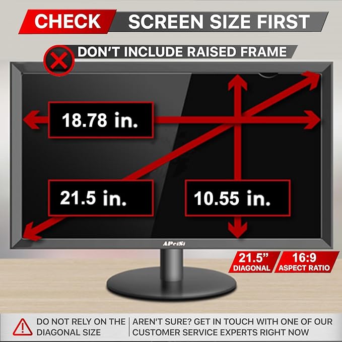 APeiSi 21.5 Inch Privacy Screen Filter for Computer Widescreen 16:9 Monitor - Privacy Shield,Anti-Glare and Anti-Blue light Screen Protector