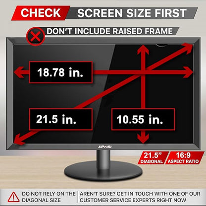 APeiSi 21.5 Inch Privacy Screen Filter for Computer Widescreen 16:9 Monitor - Privacy Shield,Anti-Glare and Anti-Blue light Screen Protector