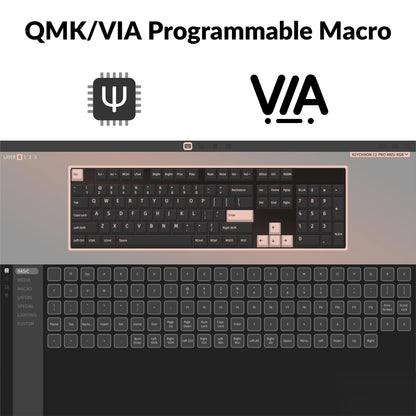 Keychron C2 Pro Wired Custom Mechanical Keyboard Full Size Layout QMK/VIA Programmable Macro White Backlit with Tactile Brown Switch OEM Profile Double-Shot PBT Keycaps for Mac Windows Linux