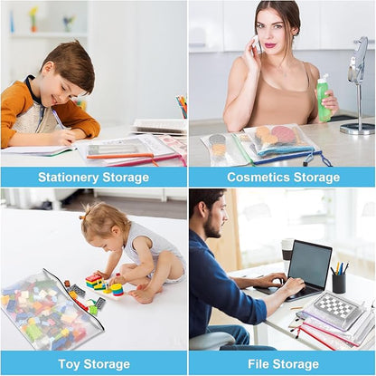 20pcs Mesh Zipper Pouch Bags,9 Sizes Plastic Zipper Bags for Organization,Reusable Zipper Pouches for Puzzle Board Game Storage,for Travel School Office Supplies.