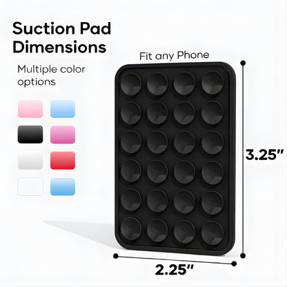 Suction Phone Case Mount, Phone Sticky Grip for iPhone and Android, Adhesive Phone Accessory, Hands-Free Mirror Shower Phone Holder for Videos and Selfies (Black)