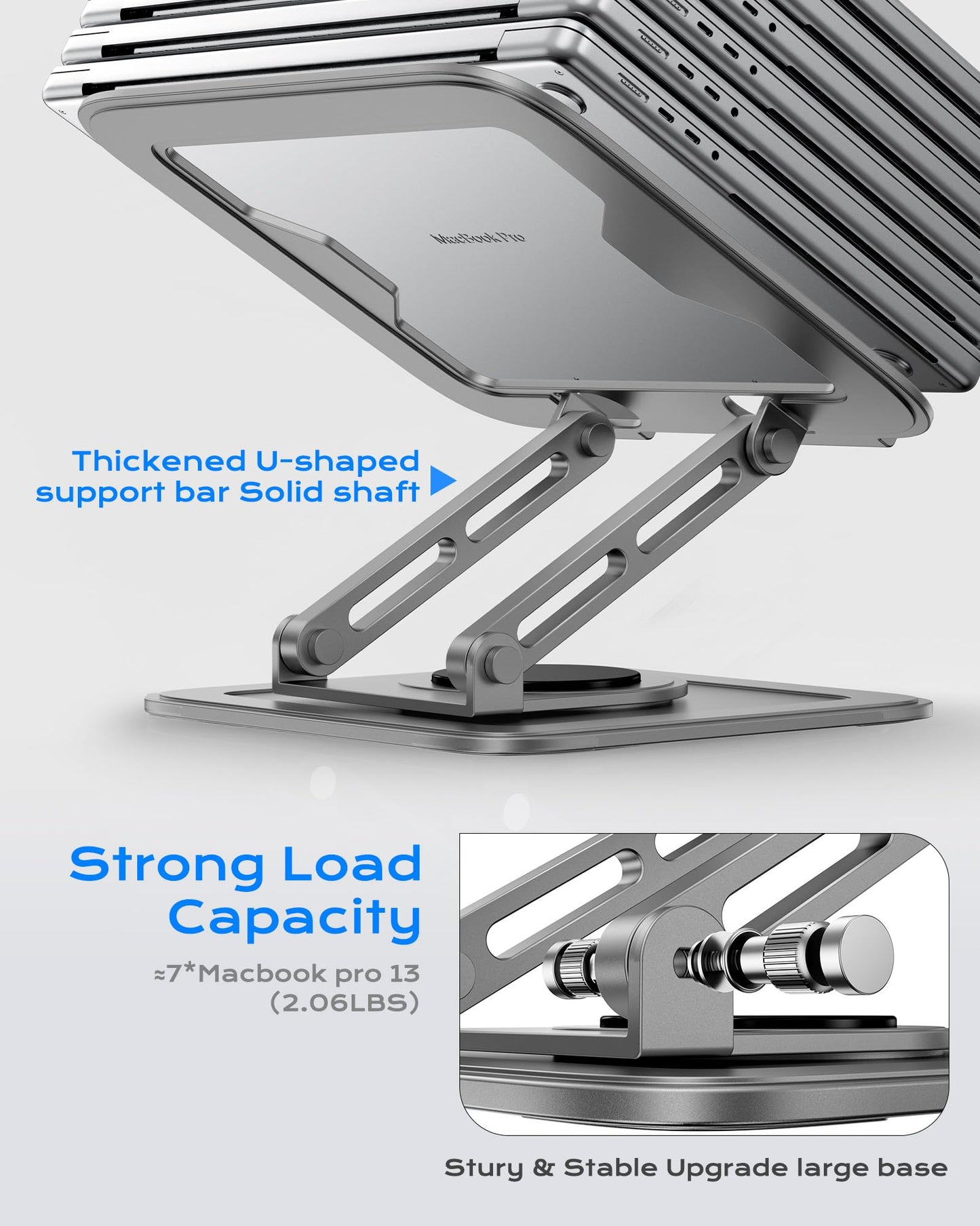LOXP Adjustable Laptop Stand for Desk with 360 Base