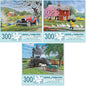 Bits and Pieces – Value Set of Three 300 Piece Jigsaw Puzzles for Adults – Old Country Farm Town Jigsaw Puzzles by Artist John Sloane, Completed Puzzle Size: 16" x 20"