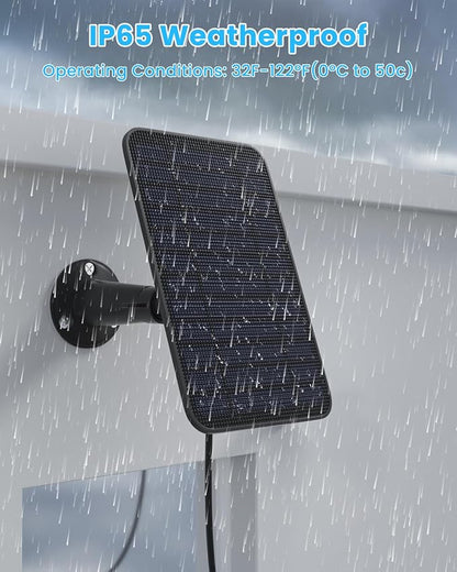 5W Solar Panel for Blink Camera Outdoor, Solar Panel Charger Compatible with Blink Outdoor 4 (4th Gen) Camera, Solar Panel w/Battery for Blink Camera, 9.8ft Cable Rubber Plug IP65 Waterproof, 1 Pack