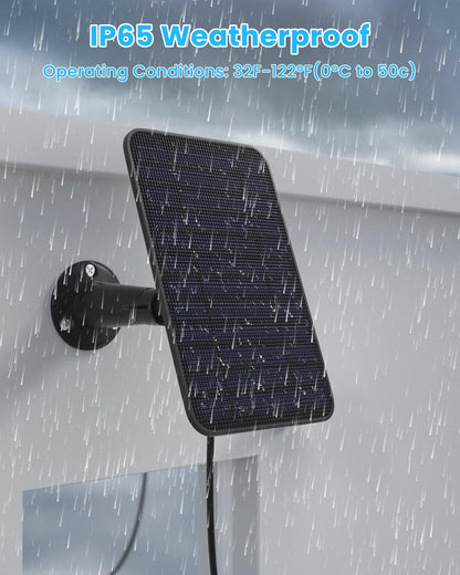 Solar Panel for Blink Outdoor 2K+/4(4th Gen)/Outdoor(3rd Gen) XT3 and XT2/XT Camera/Blink Outdoor Camera, 5W Solar Panel Charger with Mount 13.1ft Cable Rubber Plug, IP65 Waterproof, 2 Pack