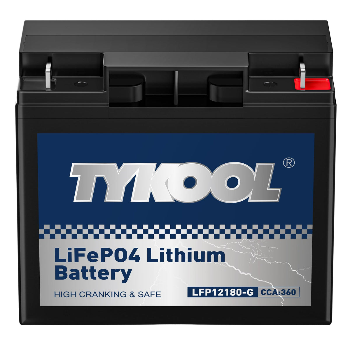 TYKOOL LFP20CH-BS-PRO LiFePO4 Lithium Battery, Replaces YTX20CH-BS YTX20CH, 420CCA 7Ah fits for BMW K1600GT GTL R1250RT R1200RT (2014-2023) Suzuki KingQuad 750 (2008-2024), [- +]