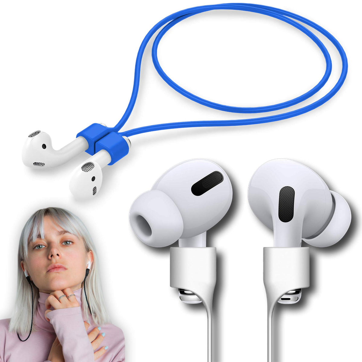 cobcobb Ultra Strong Magnetic Airpod Pro Strap Anti-Lost Cord Sports Lanyard Compatible with Airpods 3rd 2nd Generation Pro 3 2 1 (Grey)
