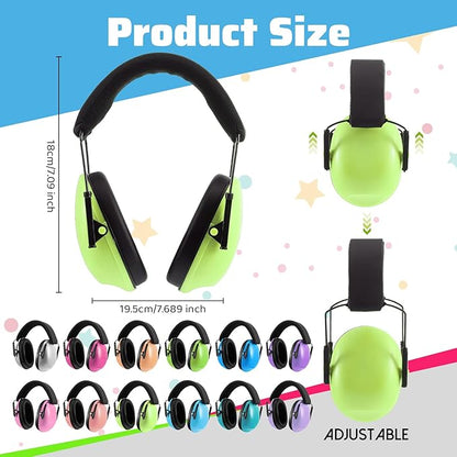 Amylove 12 Pcs Kids Ear Protection Noise Cancelling Headphones Ear Muffs Bulk 27db Adult Noise Reduction Hearing Earmuff(Universal Fit (kids & Adults),Classic Style,Macaron Color)