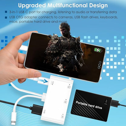9-in-1 Memory Card Reader Universal Card Reader for iPhone/iPad, CF/SD/MicroSD/MS/XD Card Reader & USB OTG Adapter with USB/USB-C/Lightening Connector for iPhone 16/iPad Pro/Samsung Galaxy/MacBook etc