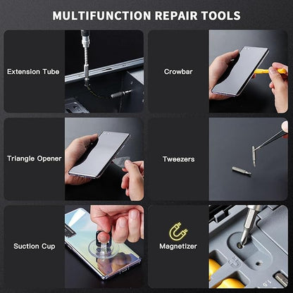 145-in-1 Precision Screwdriver Set Professional Mobile Phone and Computer Repair Kit with Torx, Star, Pentalobe, Hex Small Magnetic Screwdriver Bits, Suitable for MacBook, iPhone, Watch, Camera