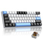 Camiysn 60% Mechanical Gaming Keyboard, White Gaming Keyboard with Red Switches, Detachable Type-C Cable Mini Keyboard with Blue LED Light for/PC/Laptop