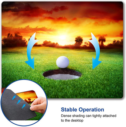 Mouse Pad, Ball in Hole Golf Mouse Pad Rectangle Custom Designs, Waterproof Anti-Slip Rubber Mousepad Office Accessories Desk Decor Wireless Mouse Pads for Computers Laptop