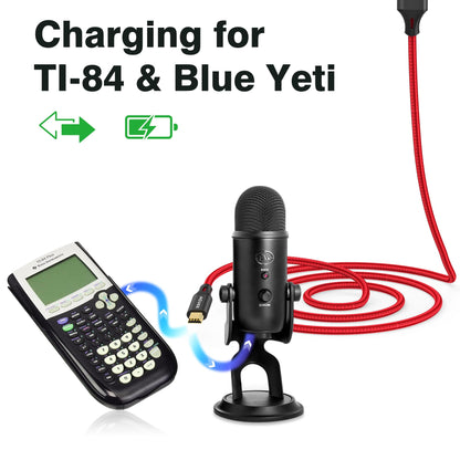AGVEE 2 Pack 6.6ft Mini USB Cable, Durable USB-A to Mini-B Data and Charger