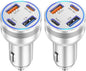 [2-Pack] Car Charger USB C, 4 in 1 65W Fast Charging 4-Port Dual USBC & USB A Car Phone Charger Cargador Carro Lighter Adapter for iPhone 16e 16 15 14 13 12 Pro Max, iPad, Samsung,Tablet, Android