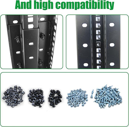 27U Server Rack/4-Post 19in Network Rack/Open Frame Rack with Wheels, Heavy-Duty Frame Cabinet/Adjustable Depth 29.75-27.75in GLOBALRACK(4POST-1000-27U)