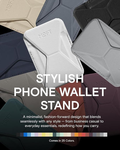 MOFT Magnetic Wallet Stand Compatible with iPhone 16/15/14/13/12 Series, Angle Adjustment & Magsafe Compatible MOVAS Phone Stand, Misty Cove