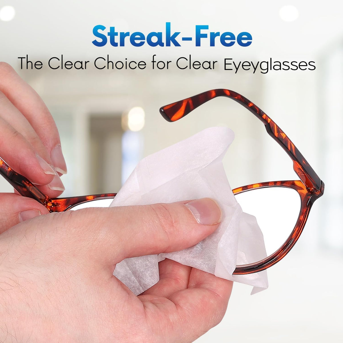 OPTEEL Lens Wipes for Eyeglasses - Pre-moistened Eyeglass Lens Cleaning Wipes - 500 Lens Wipes Individually Wrapped Sracth-Free Streak-Free Eye Glasses Wipes Lens Cleaner for Sunglass & Camera Lens