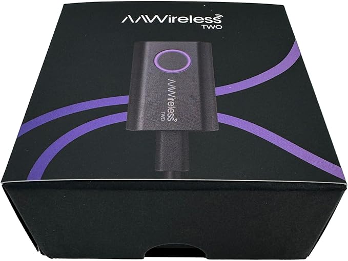AAWireless Two - Android Auto Wireless Adapter - Convert Factory Wired Android Auto to Wireless - Multifunctional Button - Easy Plug and Play Setup - Seamlessly Connect Via Bluetooth - Made in Europe
