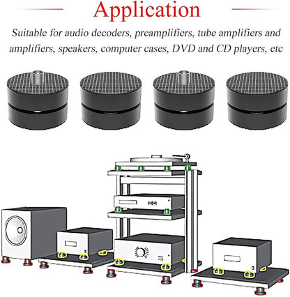 Audiocrast 4X HiFi Speaker Spikes 40×23mm Speaker Stand Feet Pads HiFi Shock Absorber Feet Aluminum Isolation Feet for Audio Speaker Subwoofer CD DVD Amplifier Turntable DAC
