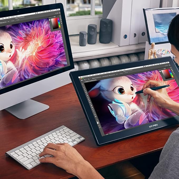Drawing Tablet with Screen XPPen Artist 22 2nd Computer Graphics Tablet 122% sRGB with Tilt Function Battery-Free Stylus Adjustable Stand, 21.5inch Pen Display Compatible with Windows PC, Mac, Linux