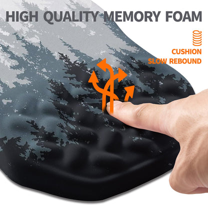Armanza Ergonomic Slope Mouse Pad Wrist Support, Wrist Rest Mousepad for Carpal Tunnel Pain Relief with Massage Bulge and Slow Rebound Memory Foam (12x8 inch, Forest)