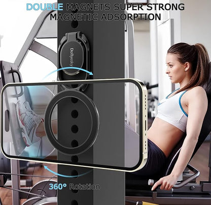 Magnetic Phone Ring Holder with Magsafe, Double Adjustable Gym Finger Ring Grip, Removable Phone Grip, for iPhone, iPad and Smartphones, Compatible with Magnetic Car Mount (Colorful)