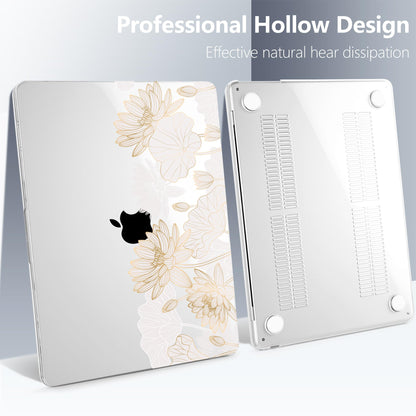 Batianda Case for MacBook Air 15" with M5 M4 M3 M2 Chip, Golden Lotus