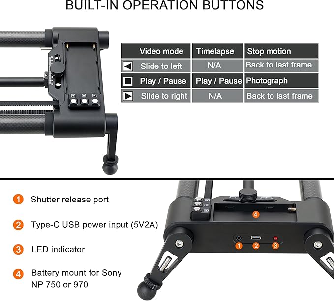 Konova New G1 Wireless Motorized Integrated Carbon Slider for Video, Time Lapse, Stop Motion, Parallax Panormaic Shooting (100cm (39.4"))