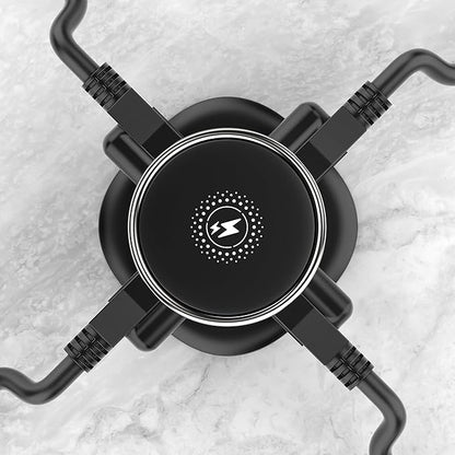 Jgstkcity Pop Up Outlet for Countertop 3.15-inch Desk Wire Hole Insert,9-in-1 Power Strip with 15W Wireless Charger,4 Outlets 4 USB Ports,15Amp Tamper Resistant Receptacle, ETL Listed (Black)