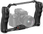 NEEWER Video Camera Cage Rig with Arca Type Quick Release Plate, Double Handles, 3/8" ARRI 1/4" Threads, Cold Shoes, Universal Camera Stabilizer, Compatible with SmallRig NEEWER Base Plate, CA077