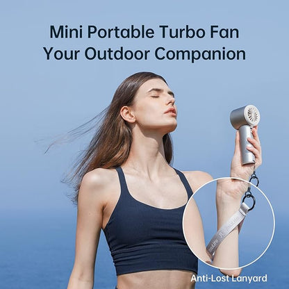 JISULIFE Handheld Fan Pro Series - Extreme Cooling Output: 1-100 Speed Scroll Wheel, Metal Body, Digital Display, 1.5H Fast Charge, 5000mAh-Portable Fan for Travel Outdoor, Gifts for Women Men(Brown)