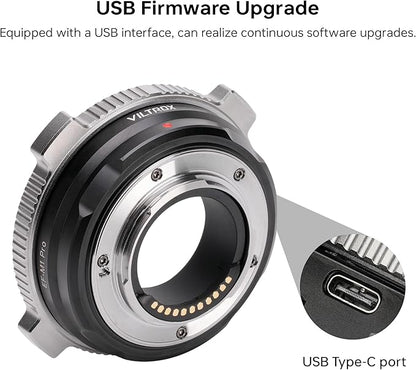 VILTROX EF-M1 Pro Auto Focus Lens Adapter Lens Mount Converter with Security Lock Compatible with Canon EOS EF/EF-S Lens to M4/3 MFT GH4 GH5 GF6 GX7 E-M5 E-M10II E-PL5 Cameras