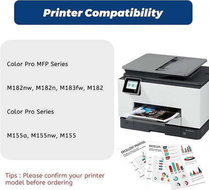 215A Toner Cartridge,with CHIP Replacement for HP 215A for HP Color Laseret Pro MFP M182nw M183fw M182 M183 M155 Printer,Black Cyan Yellow Magenta 4 Pack