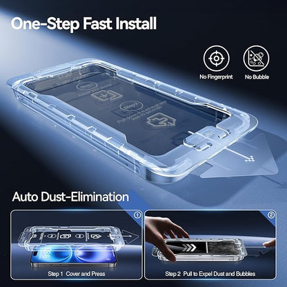 SMARTDEVIL 2PACK Privacy Screen Protector for iPhone 16 Plus Shatterproof Tempered Glass [True 28°Anti Spy] [9H Hardness] [Auto Dust-Elimination Install] [Bubble Free]