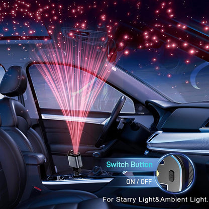 4 in 1 Retractable Car Charger with Starry Light,69W USB-C Fast Car Charger, for iPhone 17/16/15/14/13/12/11, Android,Pixel,Cigarette Lighter Charger (for Lightning+USB-C)
