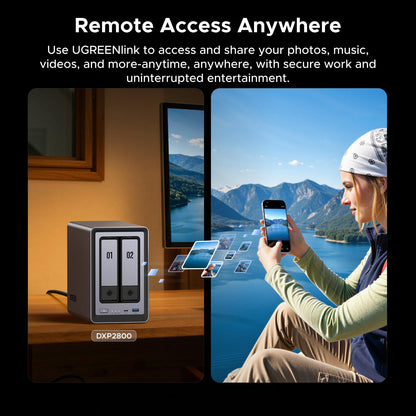 UGREEN NAS DXP2800 2-Bay for Advanced Home Users, Remote Workers & Creators