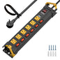 CRST 12-Outlet Metal Power Strip with Individual Switches, 15A/1875W, 9FT