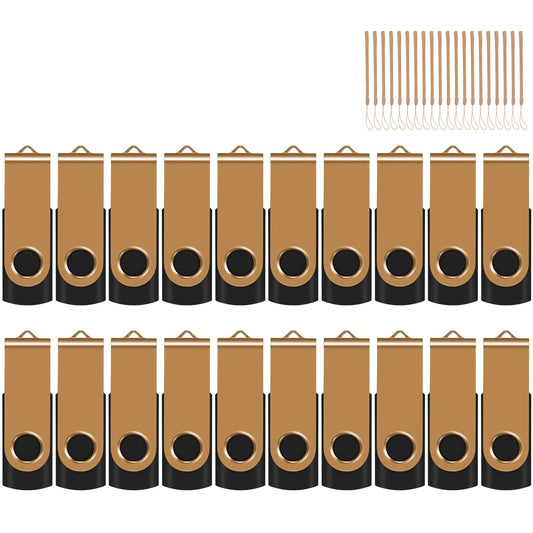 16GB 50-Pack USB Flash Drives Bulk EASTBULL USB 2.0 Thumb Drive,Gold