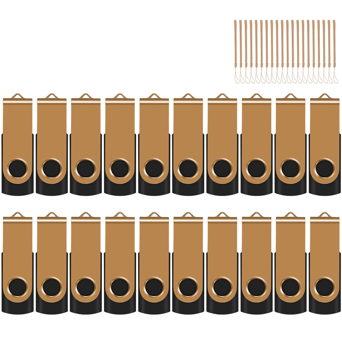 16GB 50-Pack USB Flash Drives Bulk EASTBULL USB 2.0 Thumb Drive,Gold