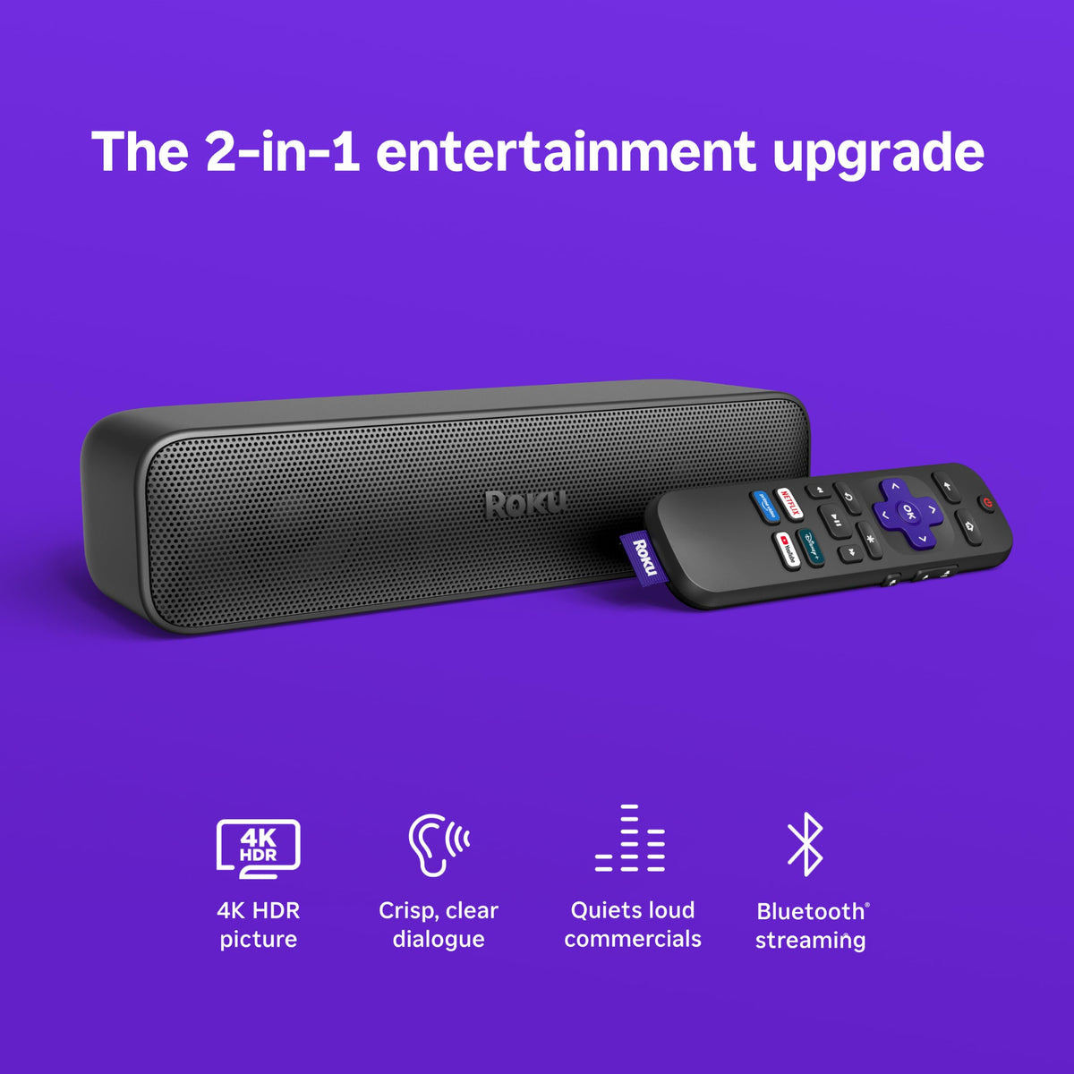 Roku Streambar SE, 4K Soundbar with Built-in Streaming Device