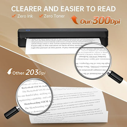 iDPRT MT610 Portable Thermal Printer, Mobile-Travel-Printers, Inkless-Wireless-Small-Printer for Home Use, Office, Vehicles, Bluetooth Printers Supports 8.5" x 11" US Letter & A4 & A5 Size