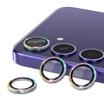 Avocase for Samsung Galaxy S24 Plus Camera Lens Protector, Individual Metal Ring Tempered Glass Lens Cover, [Strong Adsorption] Scratch Resistant Ultra-Thin HD Clear Lens Cover, 1 Set-Colorful Sparkly