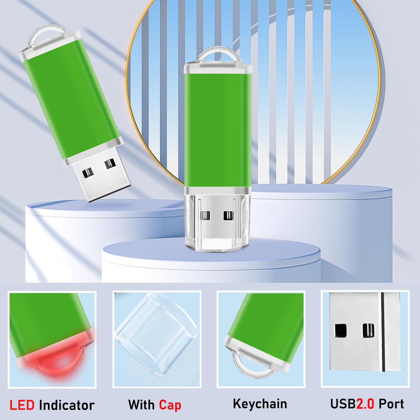 2GB USB Flash Drive 50 Pack Nicepicten Thumb Drive Bulk USB 2.0 Drive Pack
