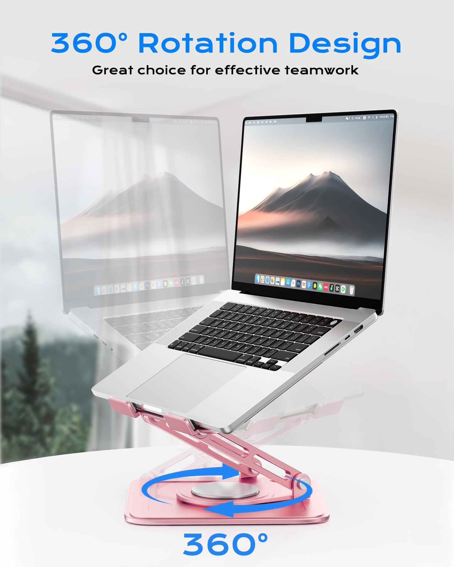 LOXP Adjustable Laptop Stand, Computer Stand with 360 Rotating Base