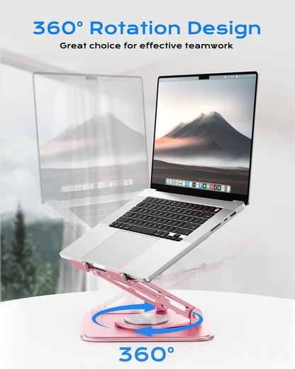 LOXP Adjustable Laptop Stand, Computer Stand with 360 Rotating Base