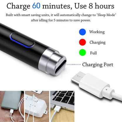 Stylus Pens Compatible for iOS&Android Touch Screens, iPad Pencil with Dual Touch Function, Fine Point Rechargeable Stylus Pen for iPad/Android/iPhone/Cellphone/Tablet Pen/Nintendo Switch 2 - Black