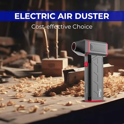 Rosewill Electric Air Duster - 120,000 RPM Super Power Cordless Compressed Air Duster, 3-Gear Adjustable Mini Blower with Fast Charging, Dust Blower for Computer, Keyboard, Pet, House, Outdoor and Car
