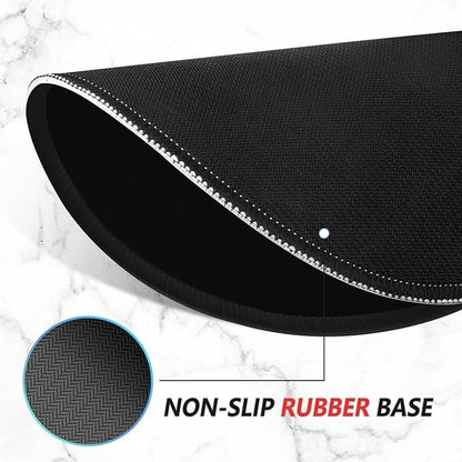 ITNRSIIET Mouse Pad Non-Slip Rubber Base Smooth Surface Stitched Edges Waterproof Durable Compatible with All Mice for Office & Gaming, Desk Accessory, Diameter 8.7 inch, JetBlack Solid