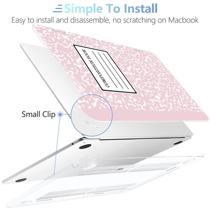 MEEgoodo Case for M5/M4/M3/M2 MacBook Air 13 inch Case 2026 2025 2024 2022, Fit Model A3449/A3240/A3113/A2681, Laptop Hard Shell Compatible with MacBook Air 13.6-inch, Pink Composition Book
